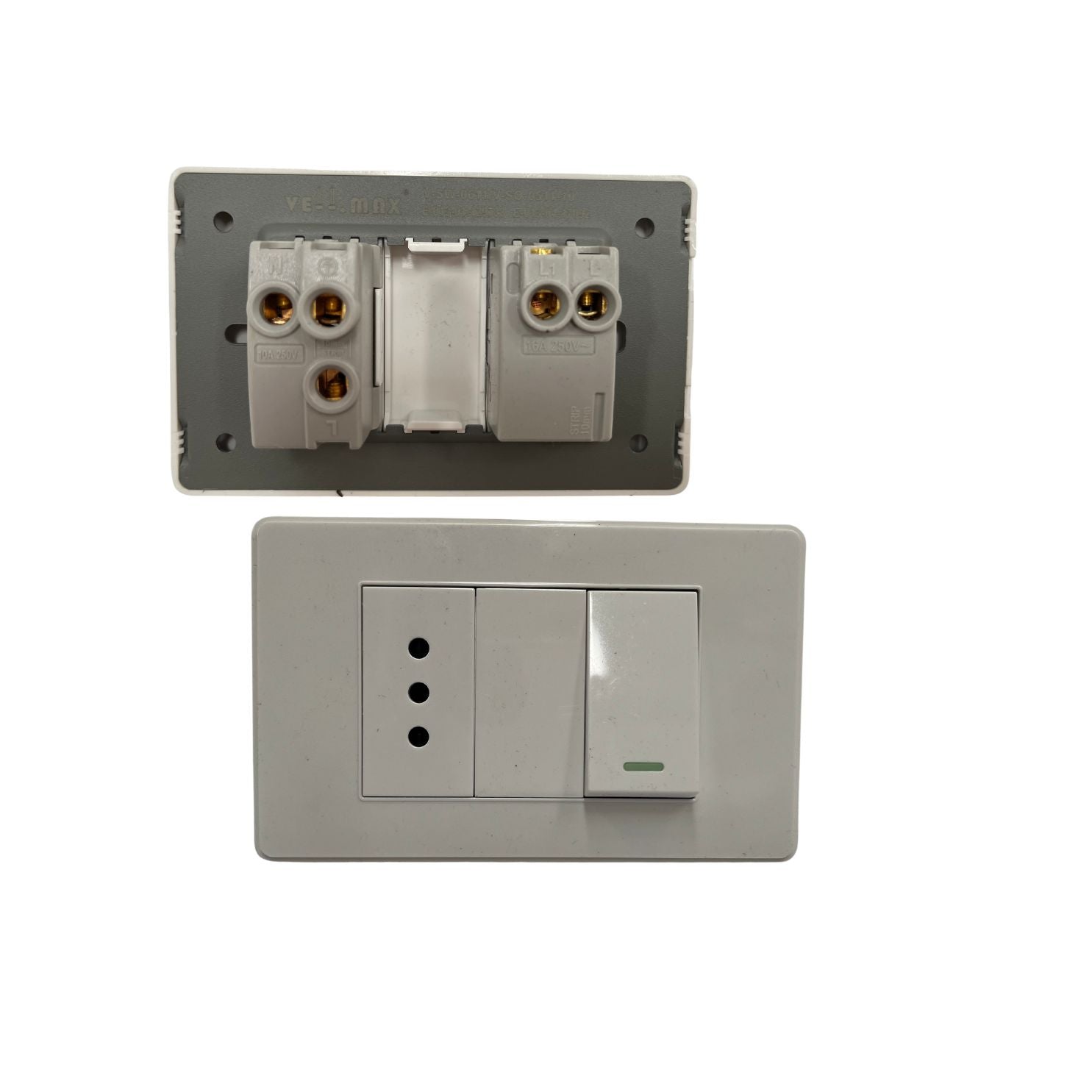 INTERRUPTOR SIMPLE Y ENCHUFE 10A MIXTO