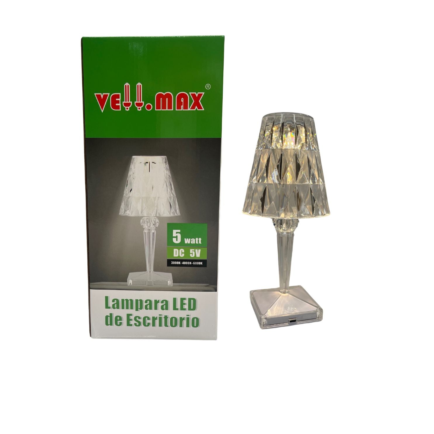 LAMPARA DE MESA 12V TRANSPARENTE 7W 3EN 1 3000K-4000K-6500K